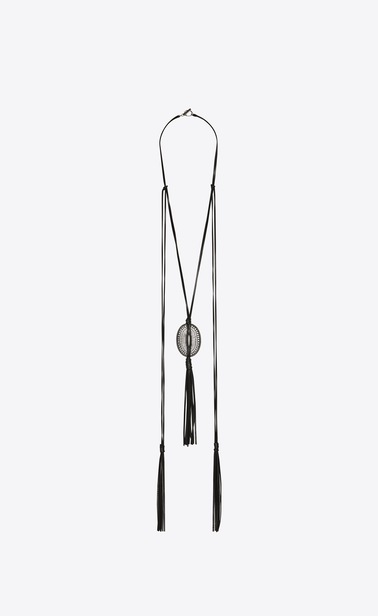 Western collier boucle en cuir et métal